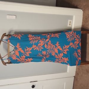Beautifully Beachy Teal & Orange Maxi Dress